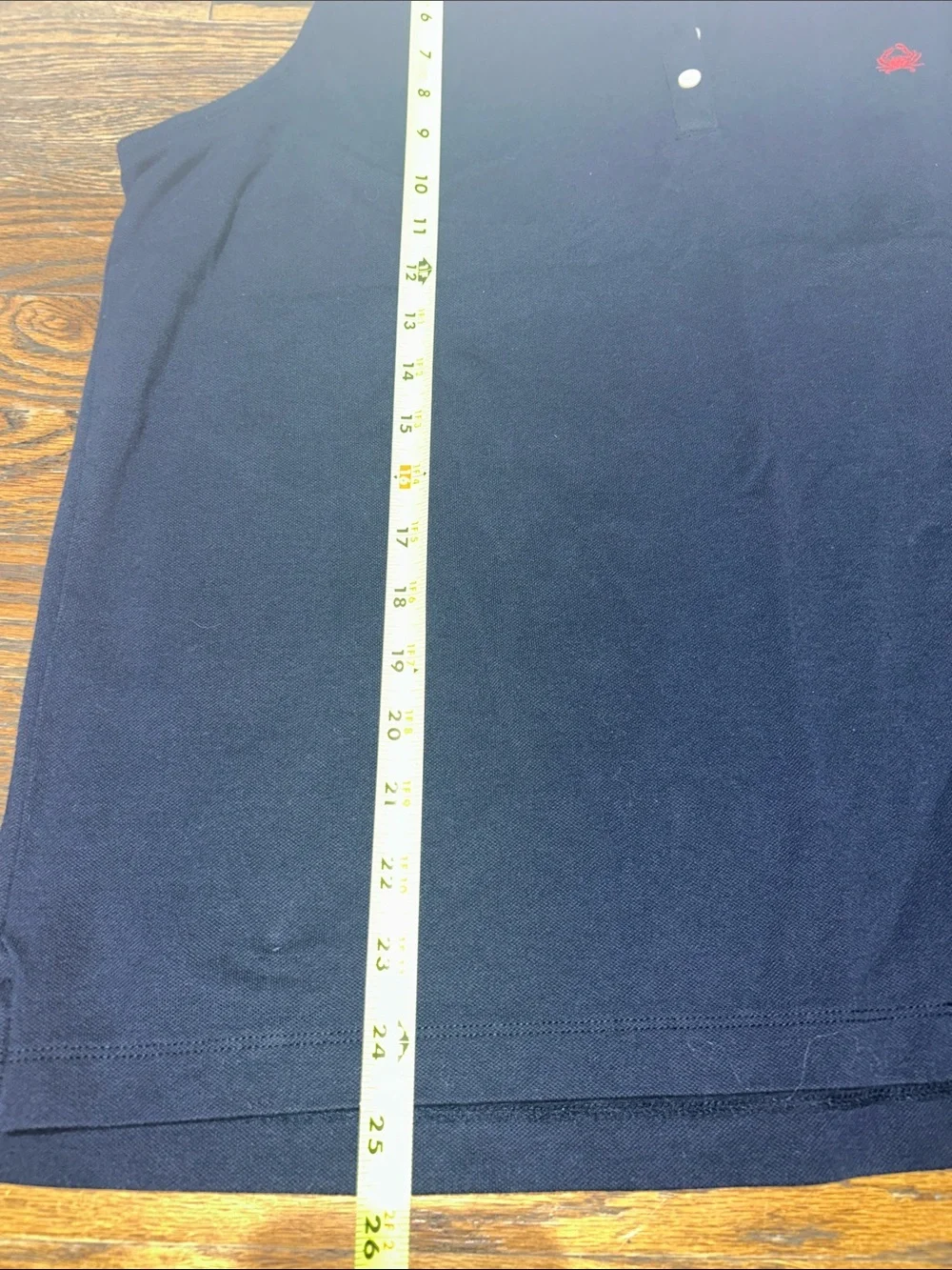 Sleeveless Navy Polo Tank with Red Embroidered Logo